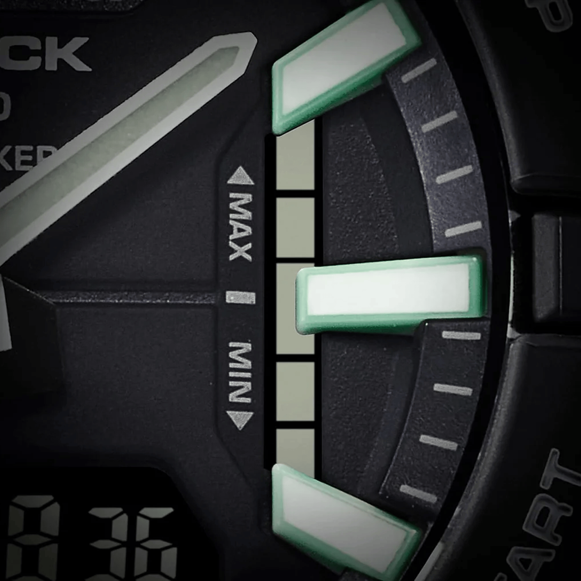 Casio G-Shock Analogue Digital Men's Watch GBA950-1A - close up of dial