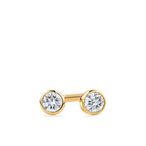 Round Cubic Zirconia Stud Earrings in 9ct Yellow Gold