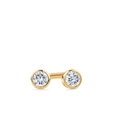 Round Cubic Zirconia Stud Earrings in 9ct Yellow Gold