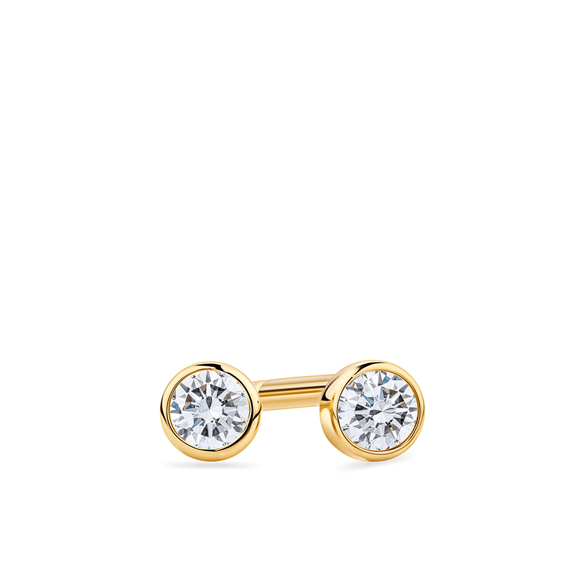 Round Cubic Zirconia Stud Earrings in 9ct Yellow Gold