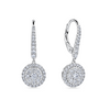 Everlasting 1.00ct TW Round Brilliant Lab-Grown Diamond Double Halo Drop Earrings in 9ct White Gold