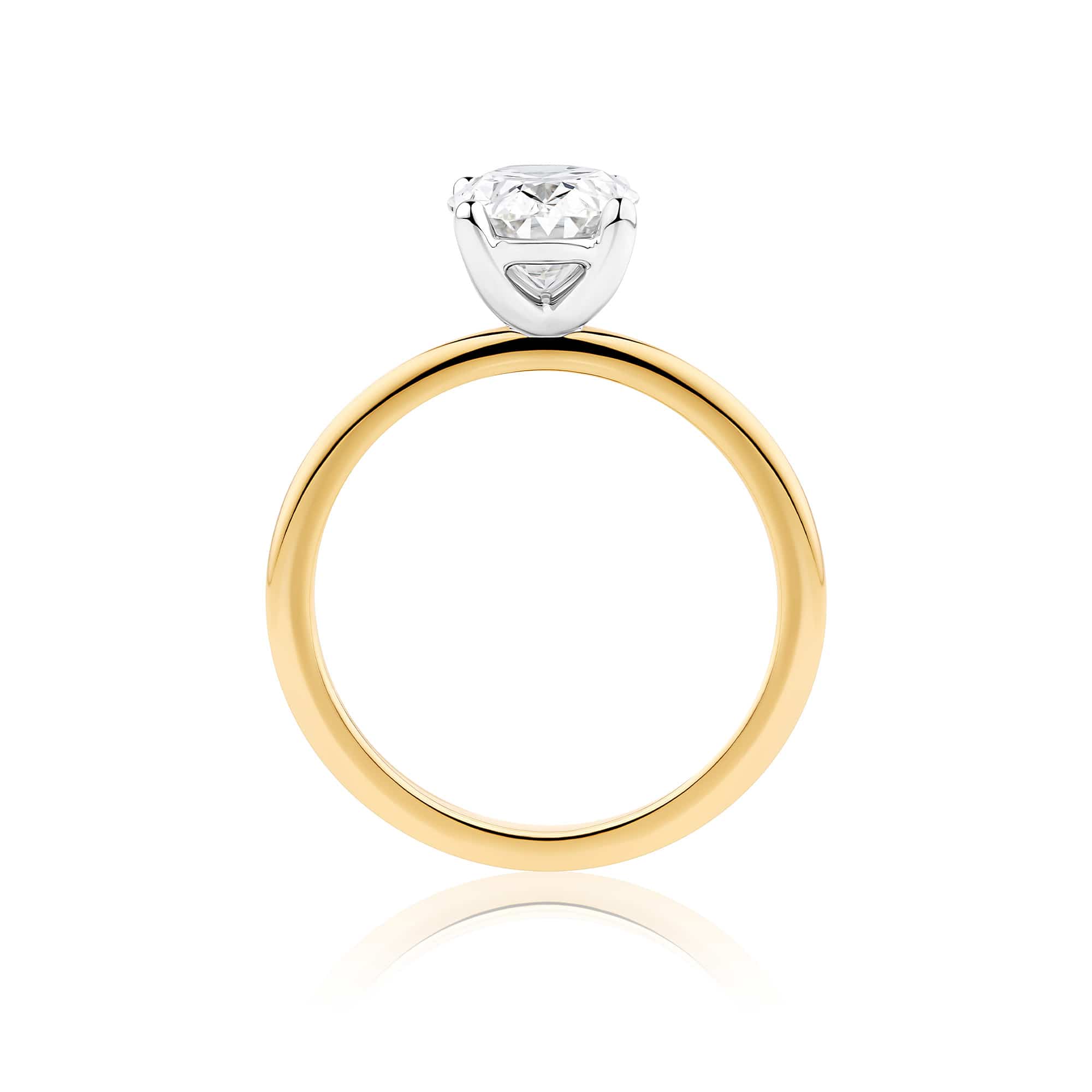 Everlasting 2.00ct TW Oval Lab-Grown Diamond Solitaire Engagement Ring in 18ct Yellow and White Gold