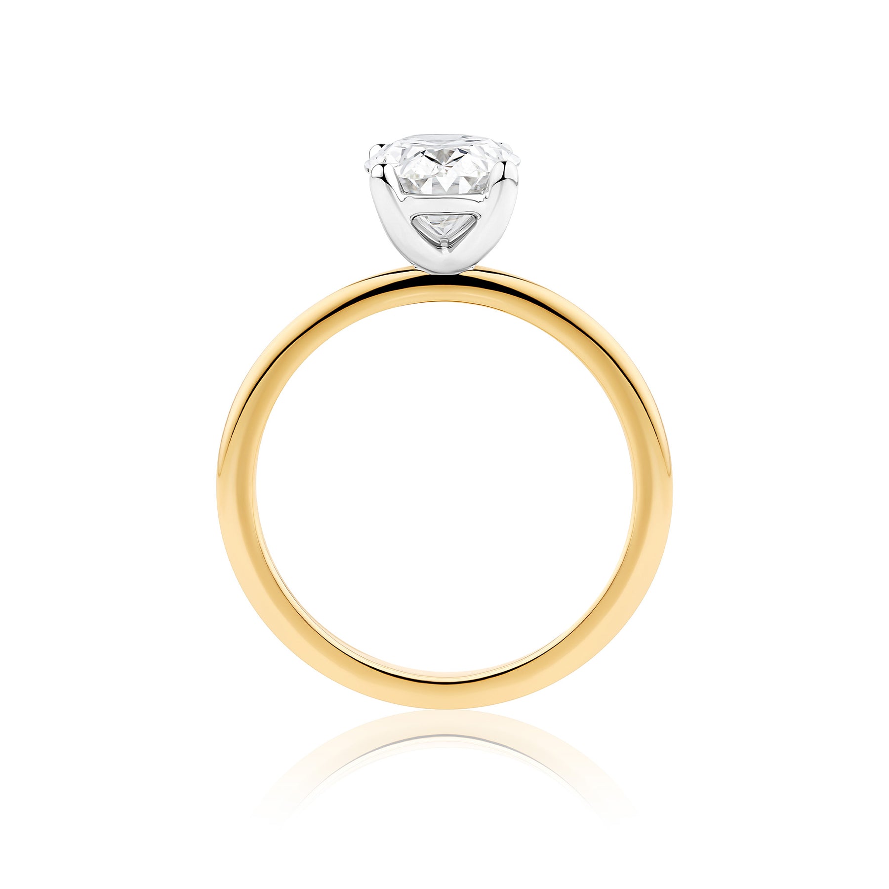 Everlasting 2.00ct TW Oval Lab-Grown Diamond Solitaire Engagement Ring in 18ct Yellow and White Gold