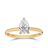1.00ct Diamond Pear Cut Solitaire Engagement Ring in 18ct Yellow Gold