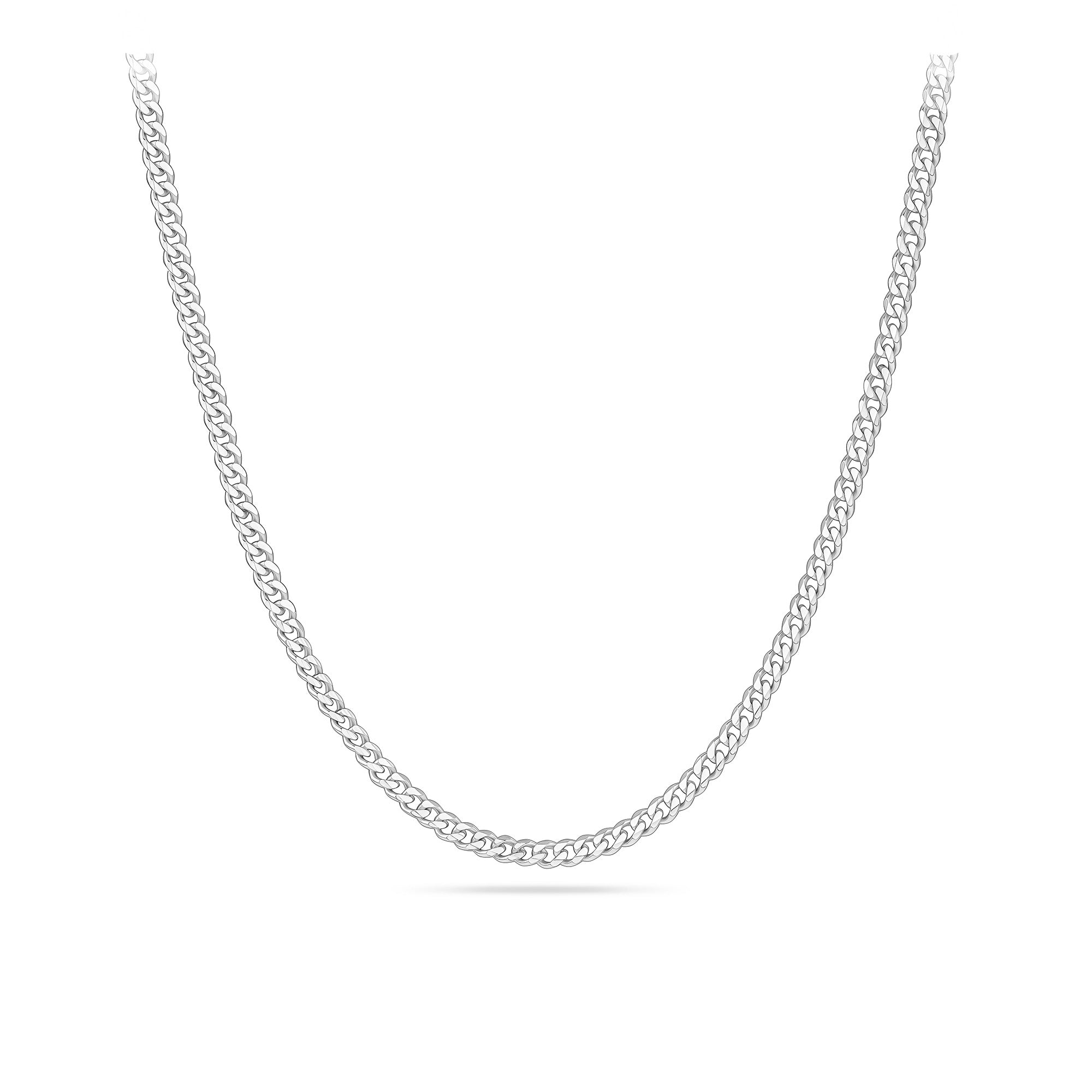 Solid Curb Link Chain in Sterling Silver