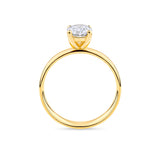 Everlasting 1.25ct TW Oval Lab-Grown Diamond Wide Band Solitaire Engagement Ring in 18ct Yellow Gold