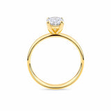 Everlasting 1.25ct TW Oval Lab-Grown Diamond Wide Band Solitaire Engagement Ring in 18ct Yellow Gold