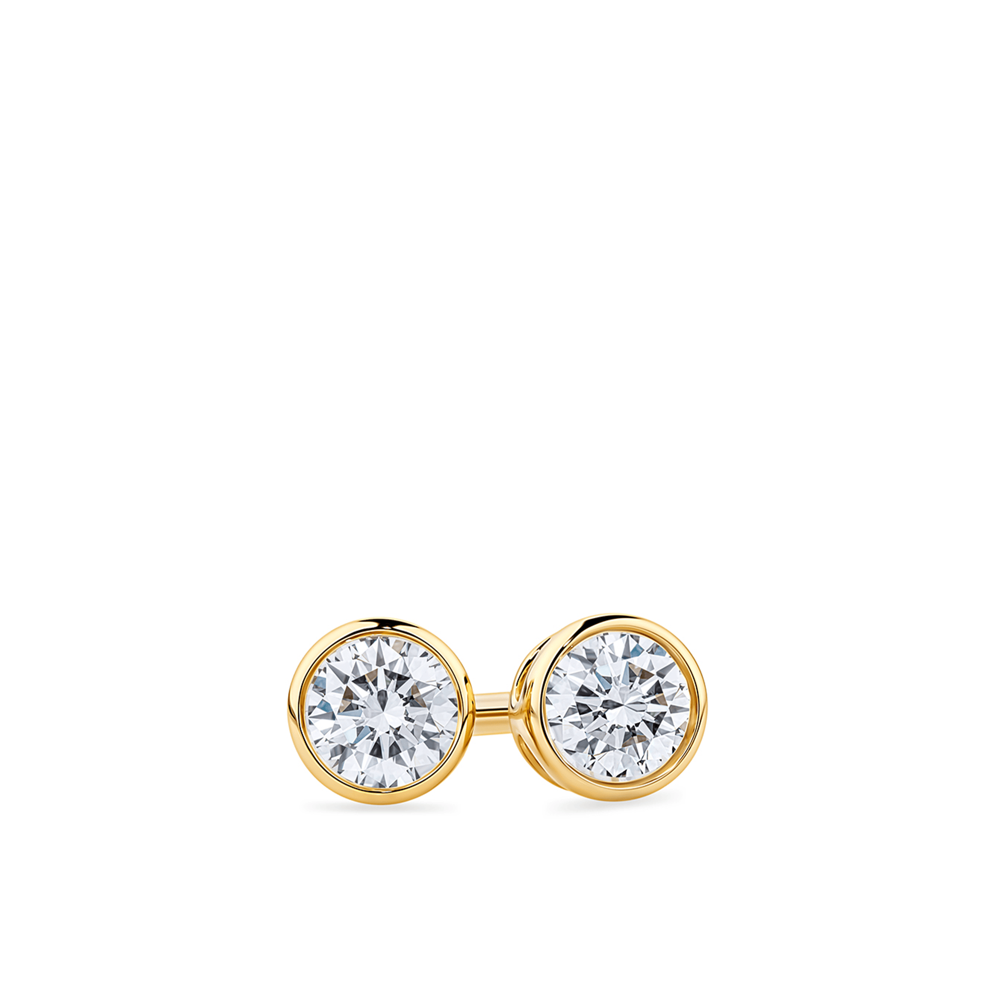 Round Cubic Zirconia Stud Earrings in 9ct Yellow Gold