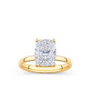 3.00ct TDW Cushion Cut Lab-Grown Diamond Engagement Ring in 18ct Yellow Gold