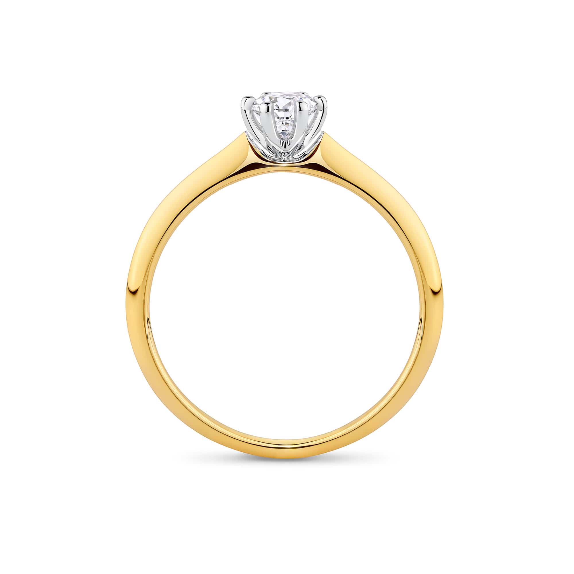0.30ct TW Round Brilliant Cut Solitaire Ring in 18ct Yellow and White Gold