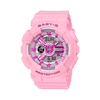 Casio BABY-G BA110YK-4AD analogue digital watch with pink resin band, pink dial, LED light, and shock-resistant Y2K-inspired design.