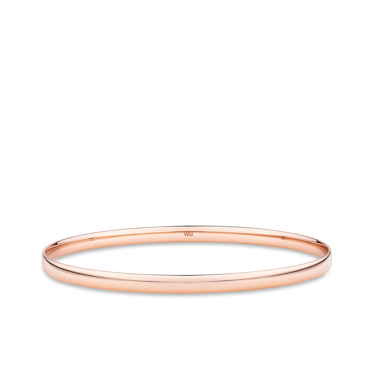 Half Round Solid Bangle in 9ct Rose Gold