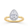 Everlasting 1.44ct TW Pear Lab-Grown Diamond Classic Halo Engagement Ring in 18ct Yellow and White Gold
