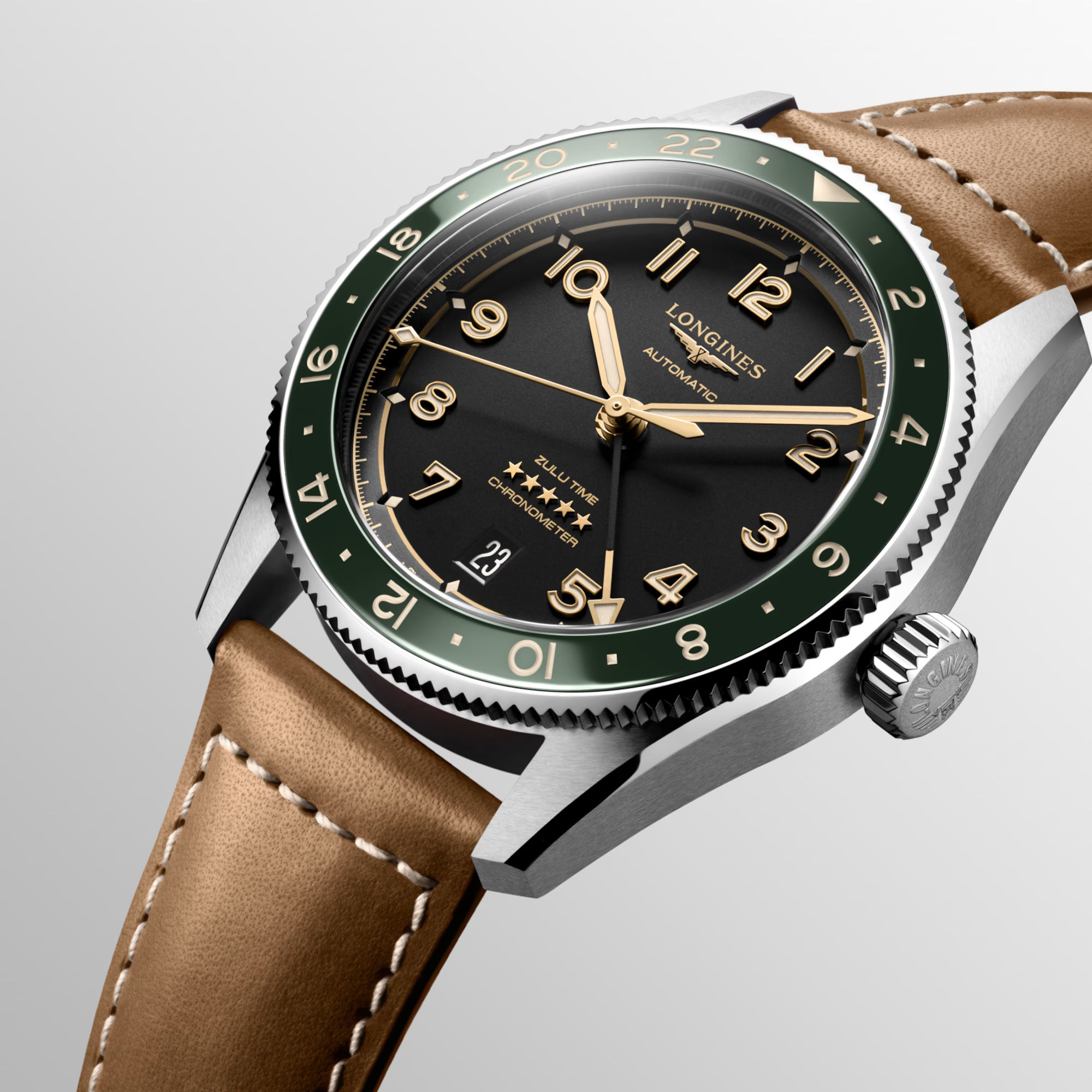 Longines Spirit Men's 39mm Automatic GMT Watch L3.802.4.63.2