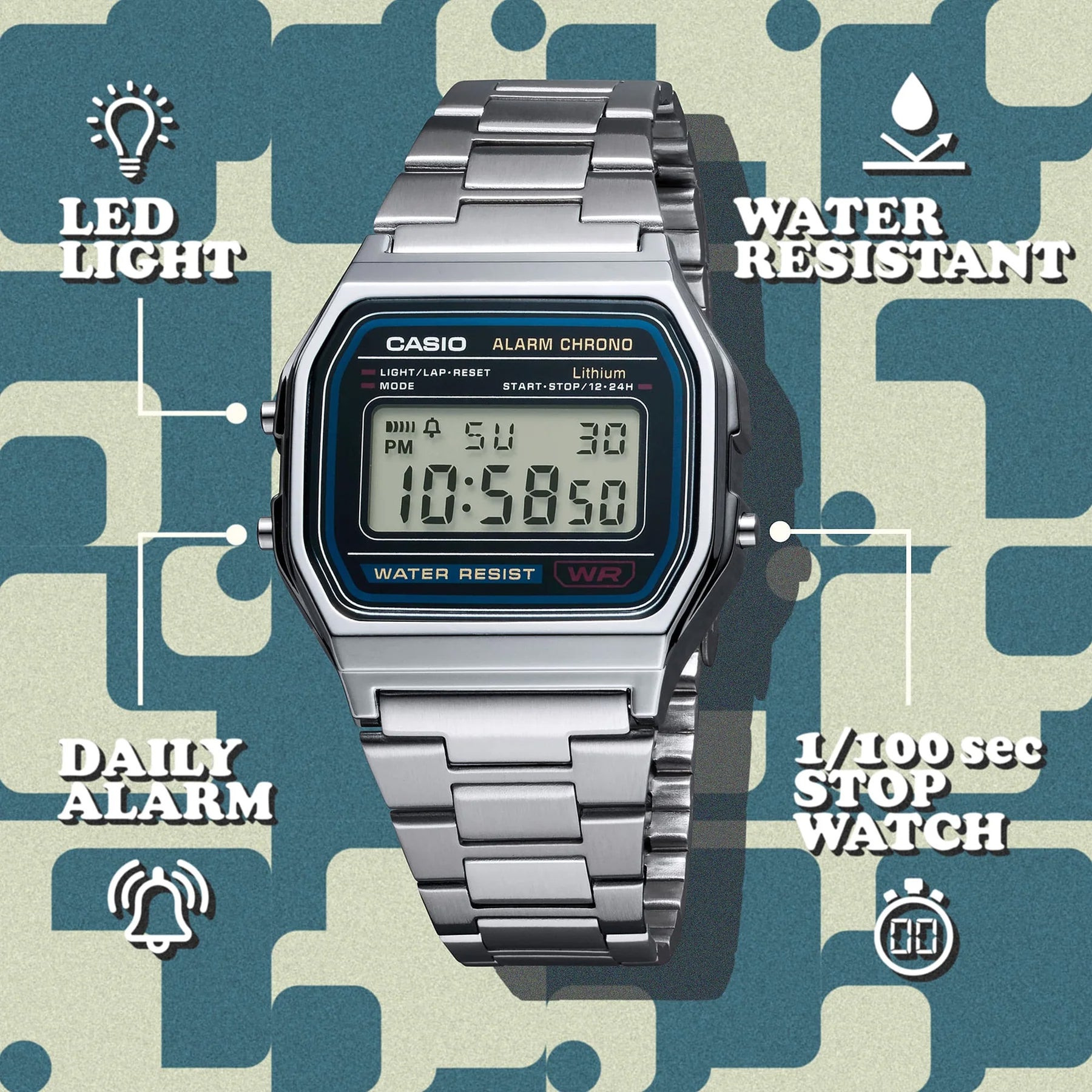Casio Vintage Digital Watch A158WA-1A