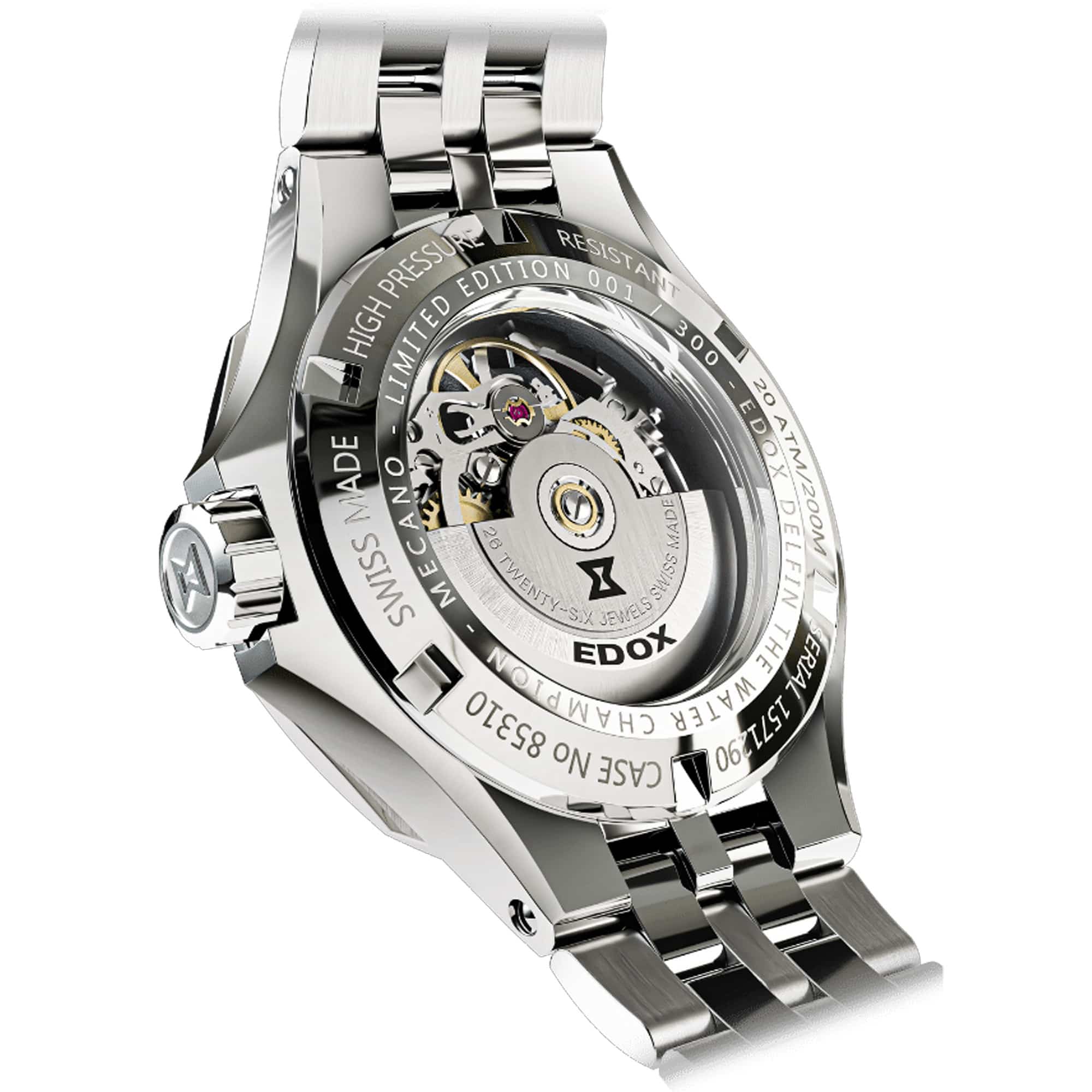 Edox Delfin Automatic Men's 40mm Limited Edition Watch 85310 3DM NGIN