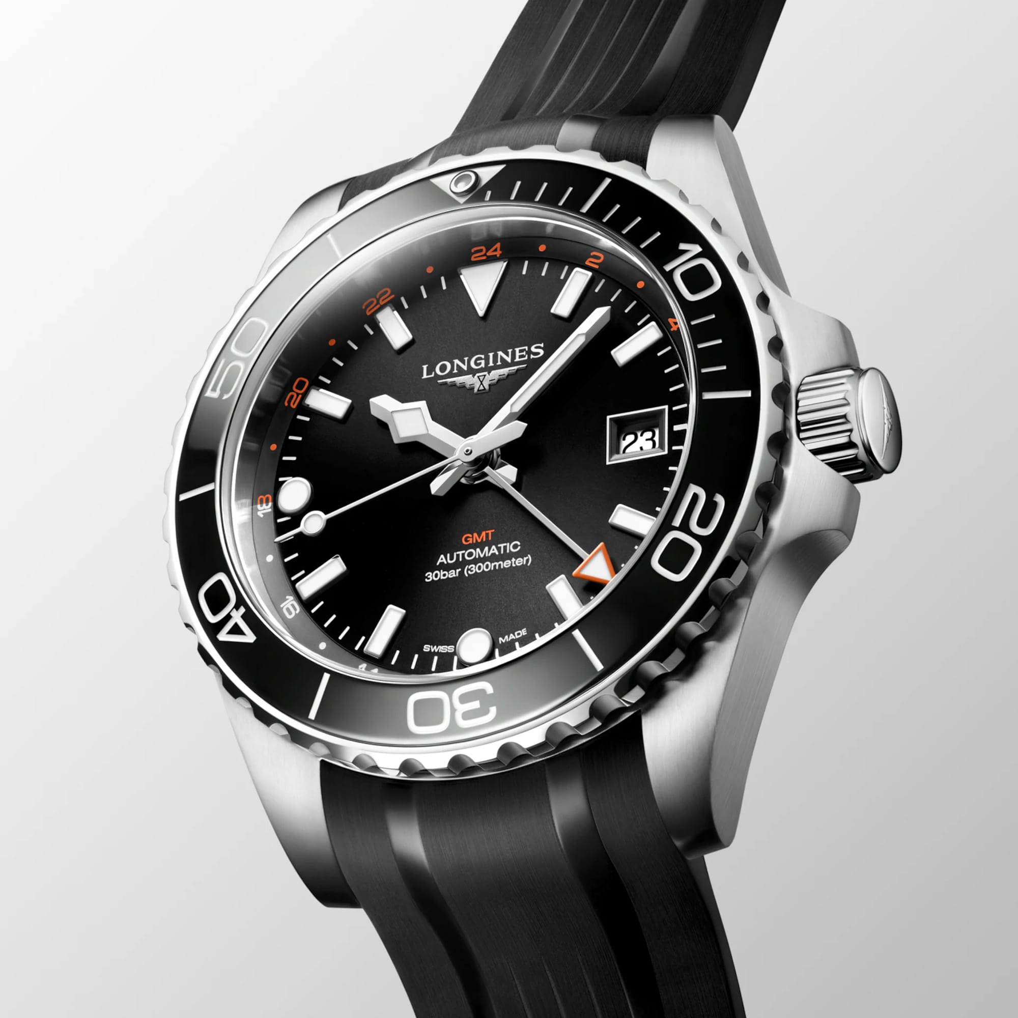 Longines Hydro Conquest Automatic GMT Men's 41mm Watch L3.790.4.56.9
