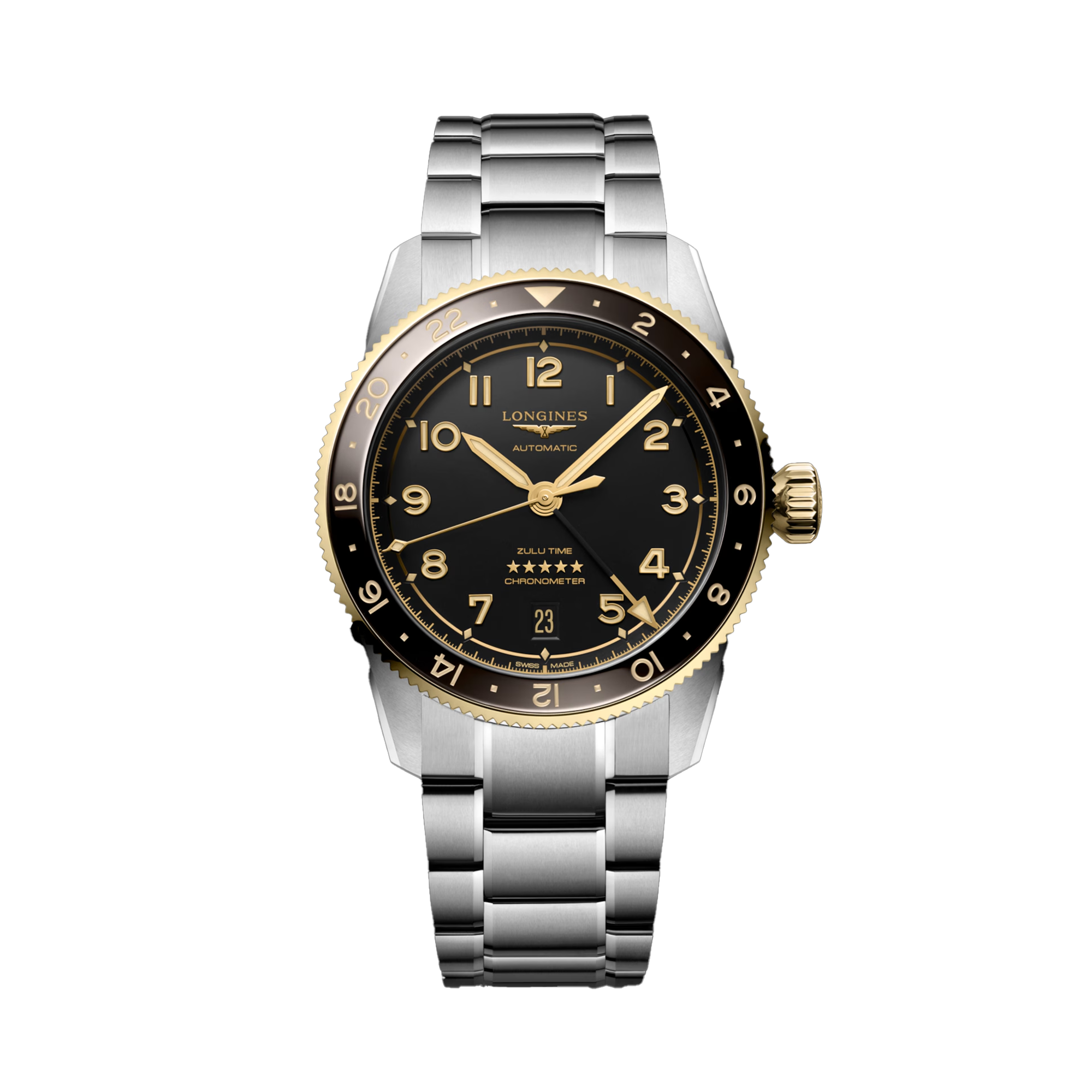 Longines Spirit Men's 39mm Automatic GMT Watch L3.802.5.53.6