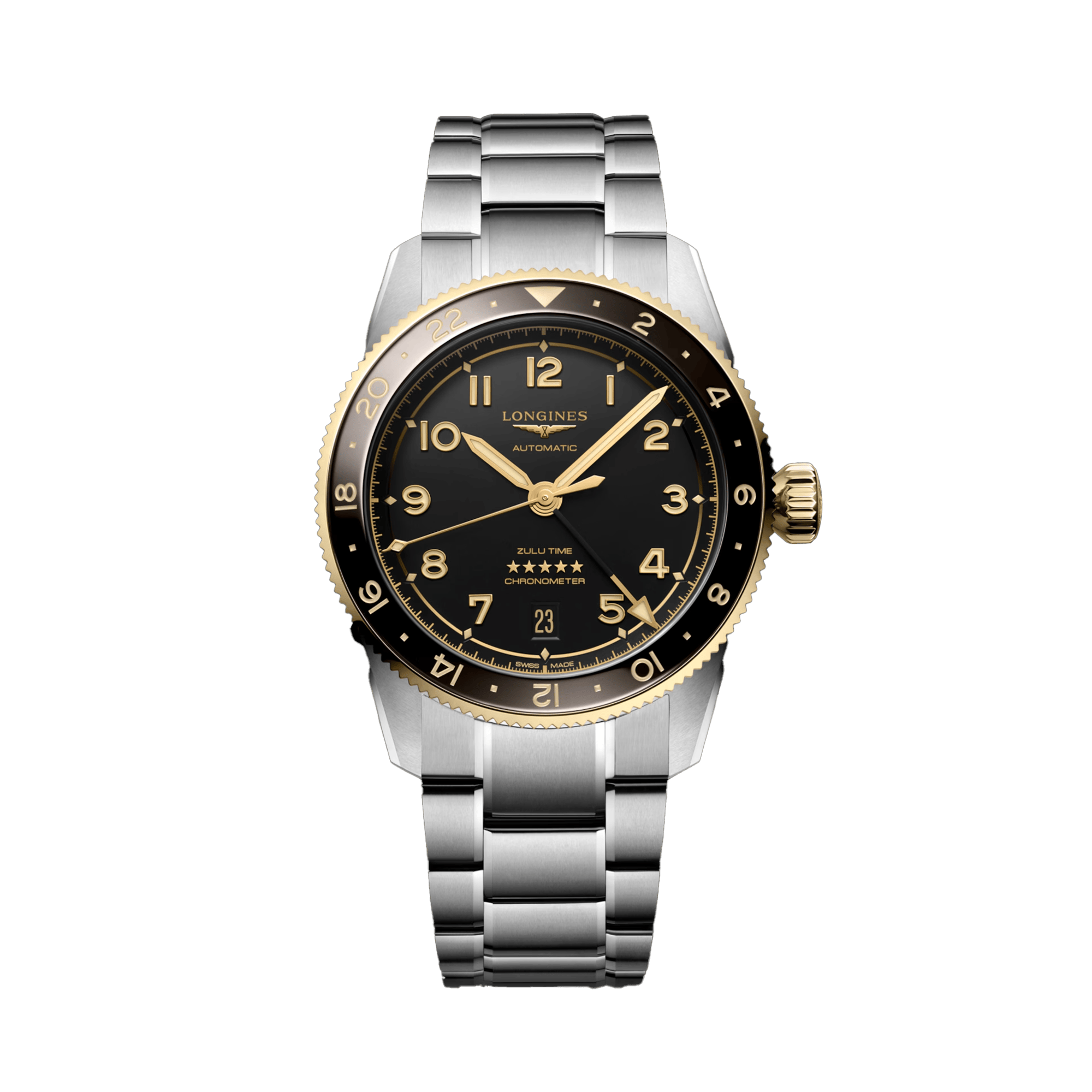 Longines Spirit Men's 39mm Automatic GMT Watch L3.802.5.53.6