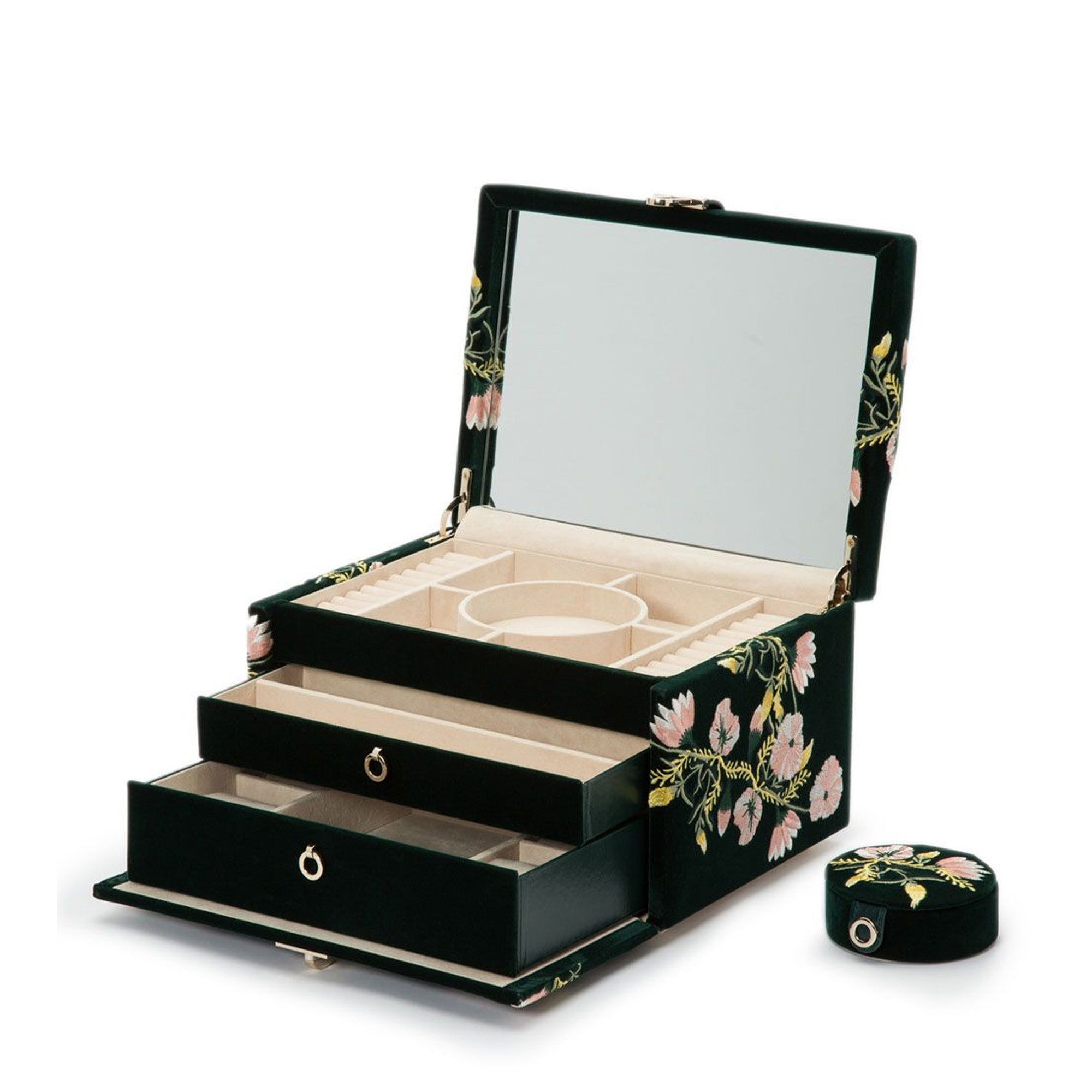 Wolf Zoe Medium Jewellery Box Forest Green 393112