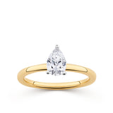 Everlasting 0.75ct TW Pear Lab-Grown Diamond Solitaire Engagement Ring in 18ct Yellow and White Gold
