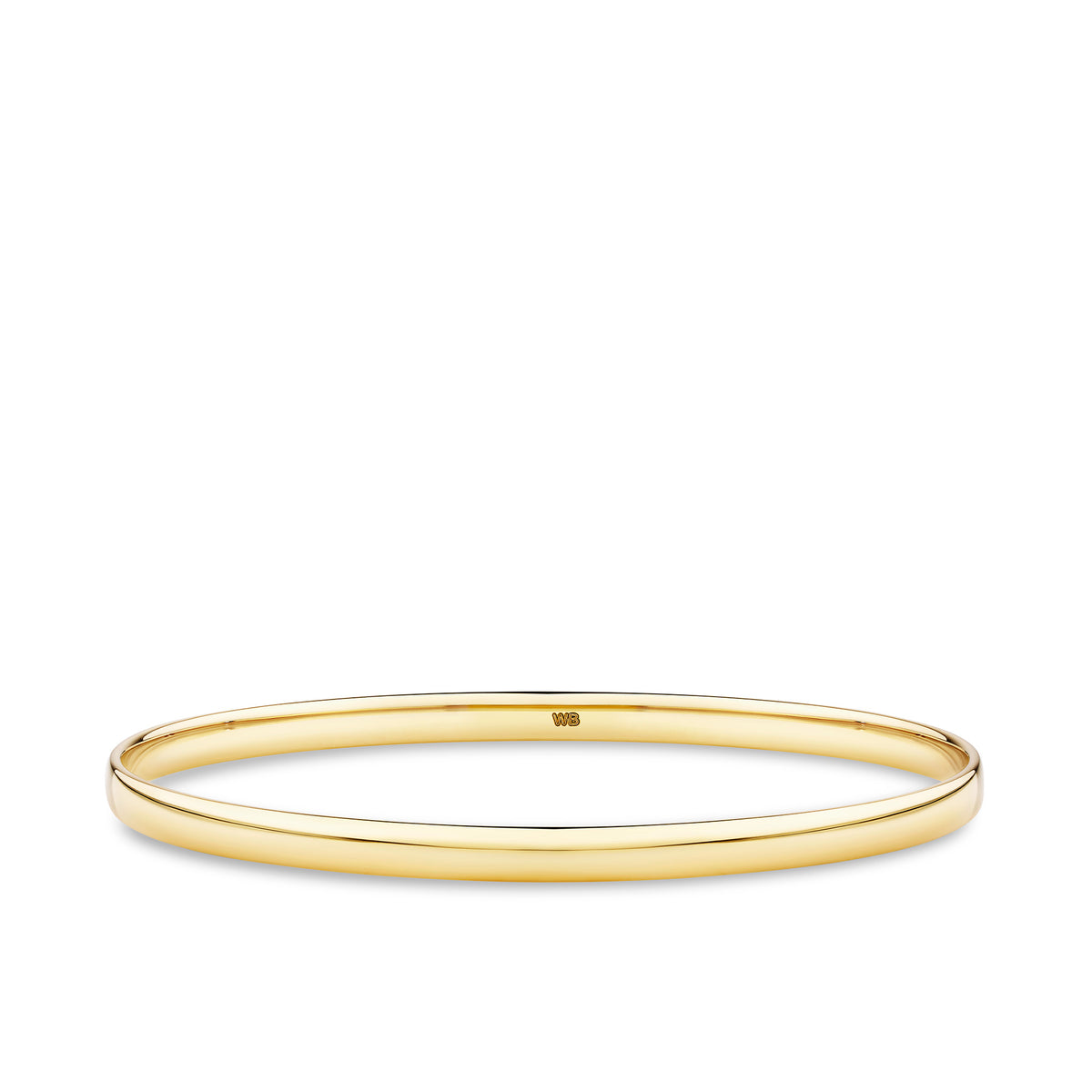 Solid Oval Bangle in 9ct Yellow Gold