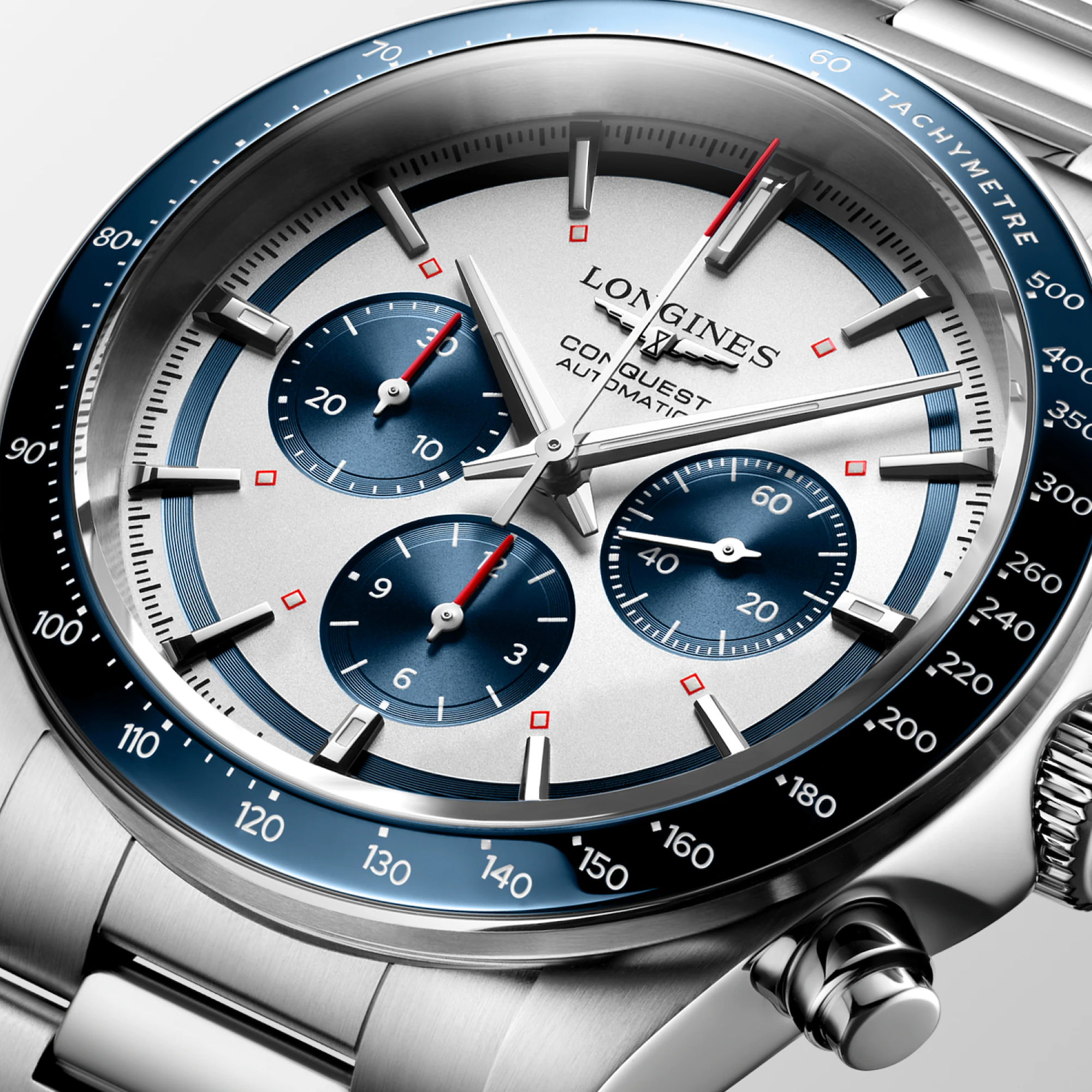 Longines Conquest Men's 42mm Stainless Steel Automatic Chronograph Watch L3.835.4.98.6