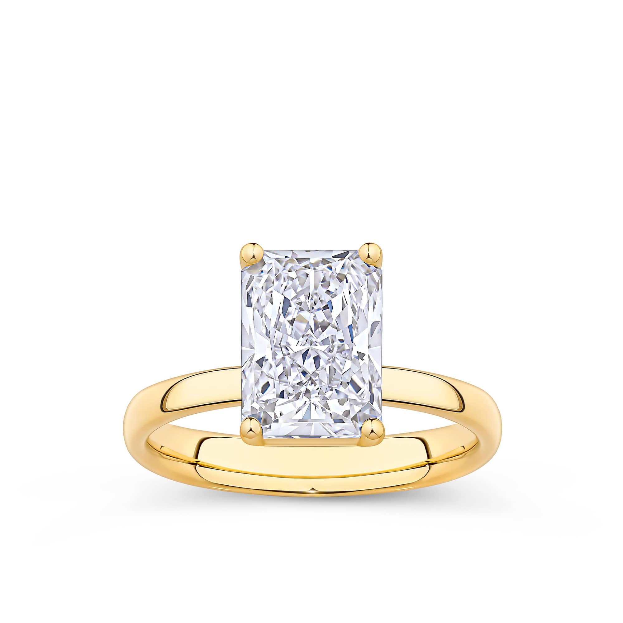 Everlasting 3.00ct TW Radiant Cut Lab-Grown Diamond Engagement Ring in 18ct Yellow Gold