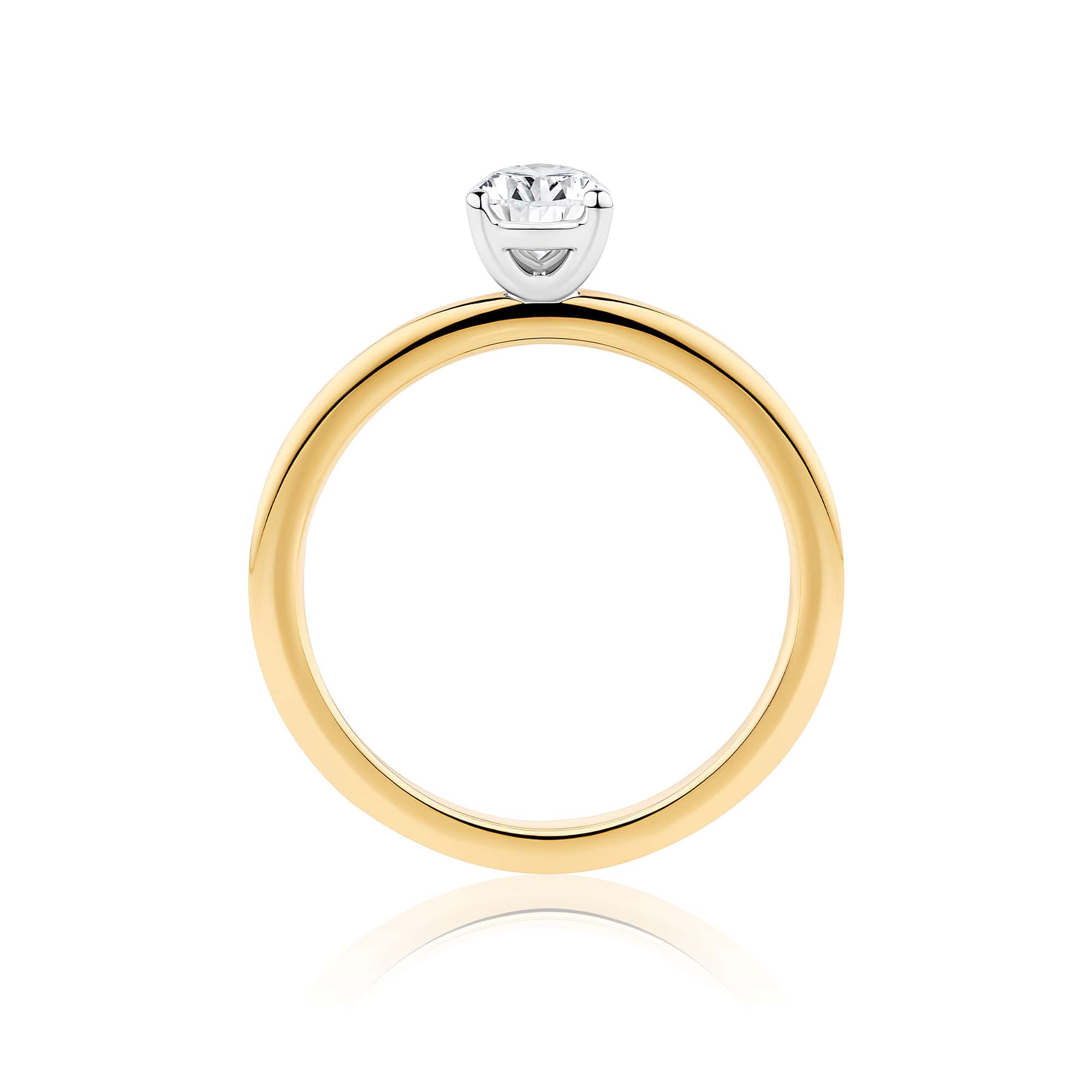 Everlasting 0.75ct TW Pear Lab-Grown Diamond Solitaire Engagement Ring in 18ct Yellow and White Gold