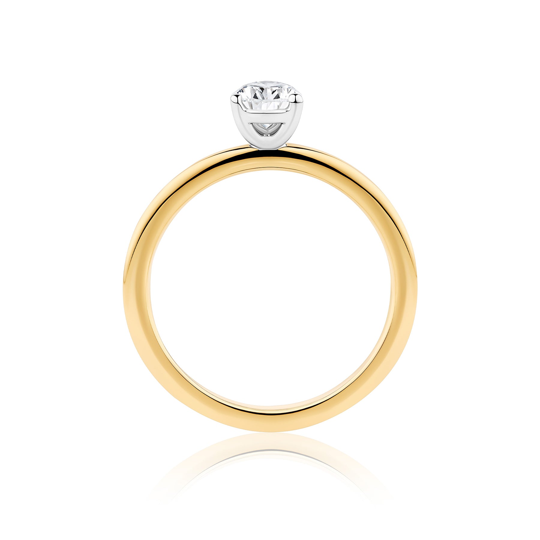 Everlasting 0.75ct TW Pear Lab-Grown Diamond Solitaire Engagement Ring in 18ct Yellow and White Gold