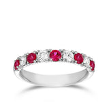 Ruby and Diamond Ring in 18ct White Gold