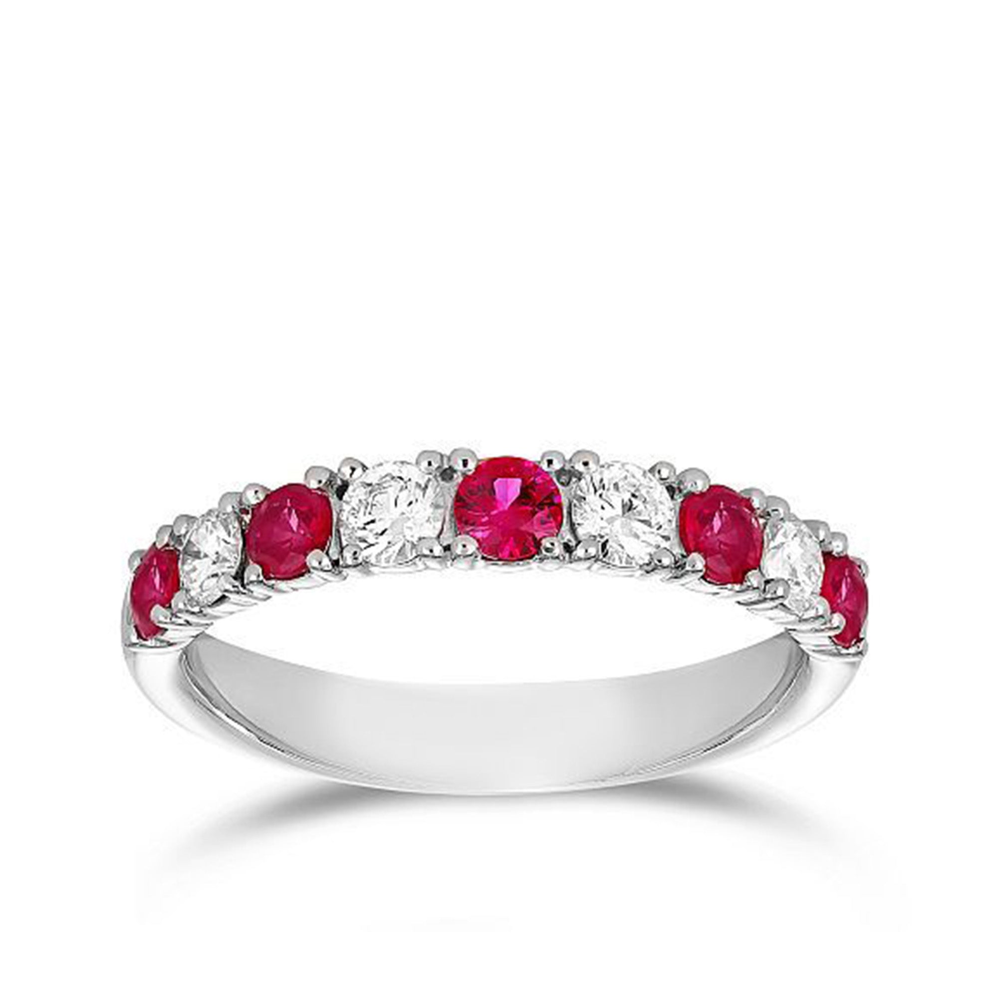 Ruby and Diamond Ring in 18ct White Gold
