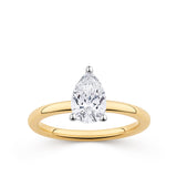 Everlasting 1.25ct TW Pear Lab-Grown Diamond Solitaire Engagement Ring in 18ct Yellow and White Gold