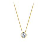 Round Cubic Zirconia Pendant in 9ct Yellow Gold