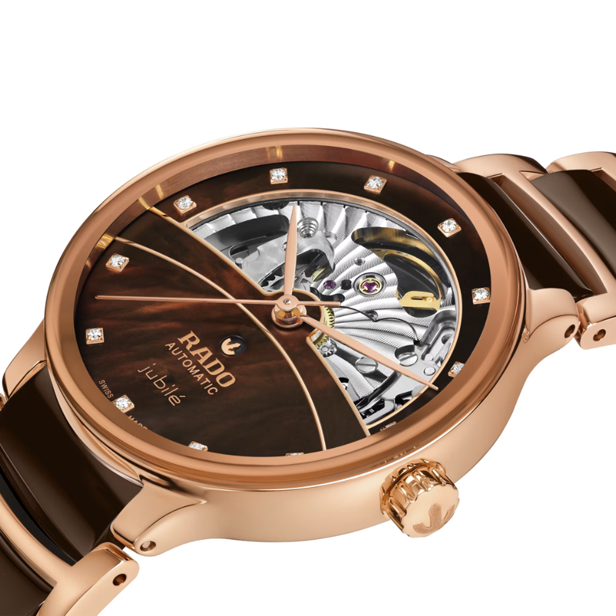 Rado Centrix Women's 35mm Ceramic & Rose PVD Automatic Watch R30 029 902