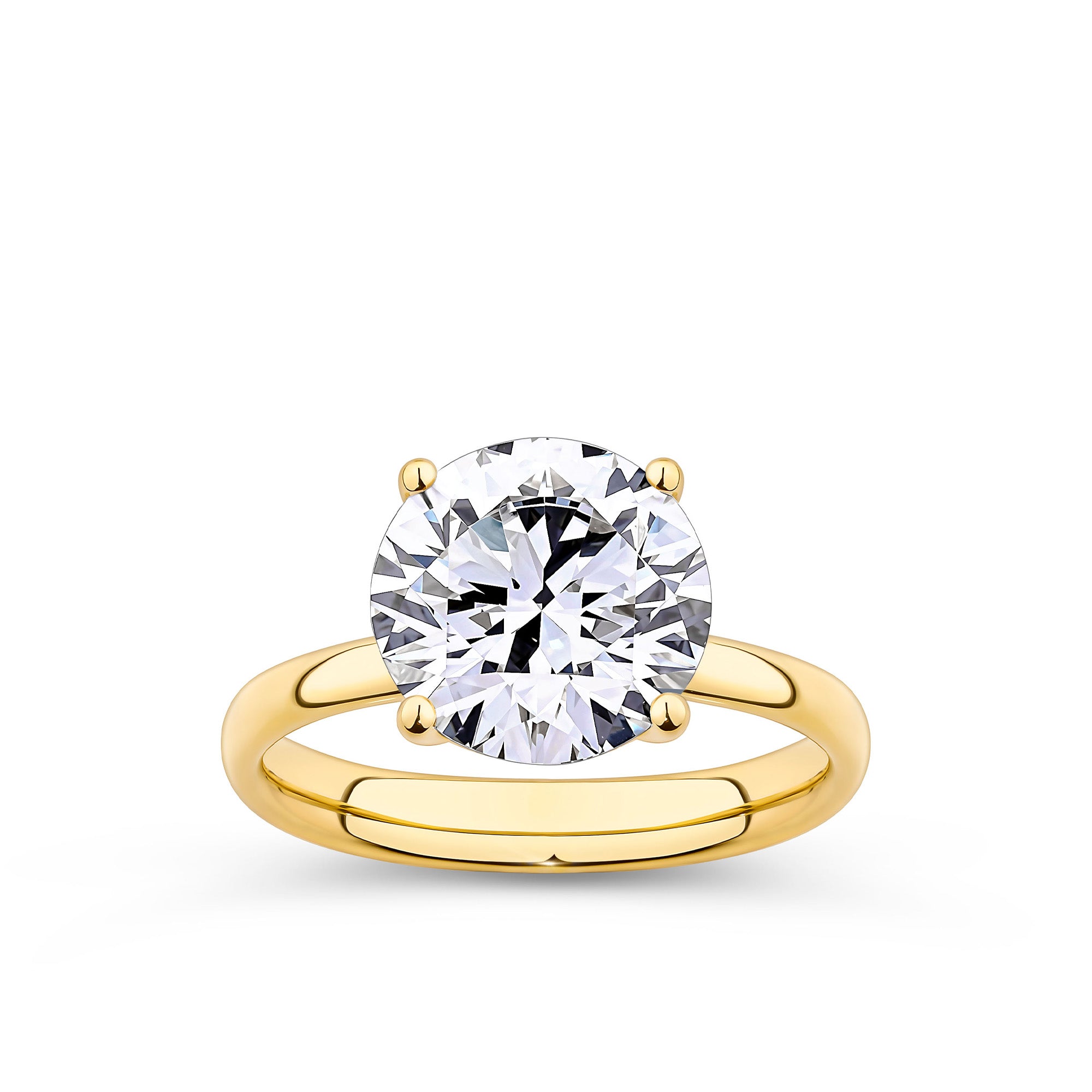 Everlasting 4.00ct TW Round Brilliant Cut Lab-Grown Diamond Engagement Ring in 18ct Yellow Gold