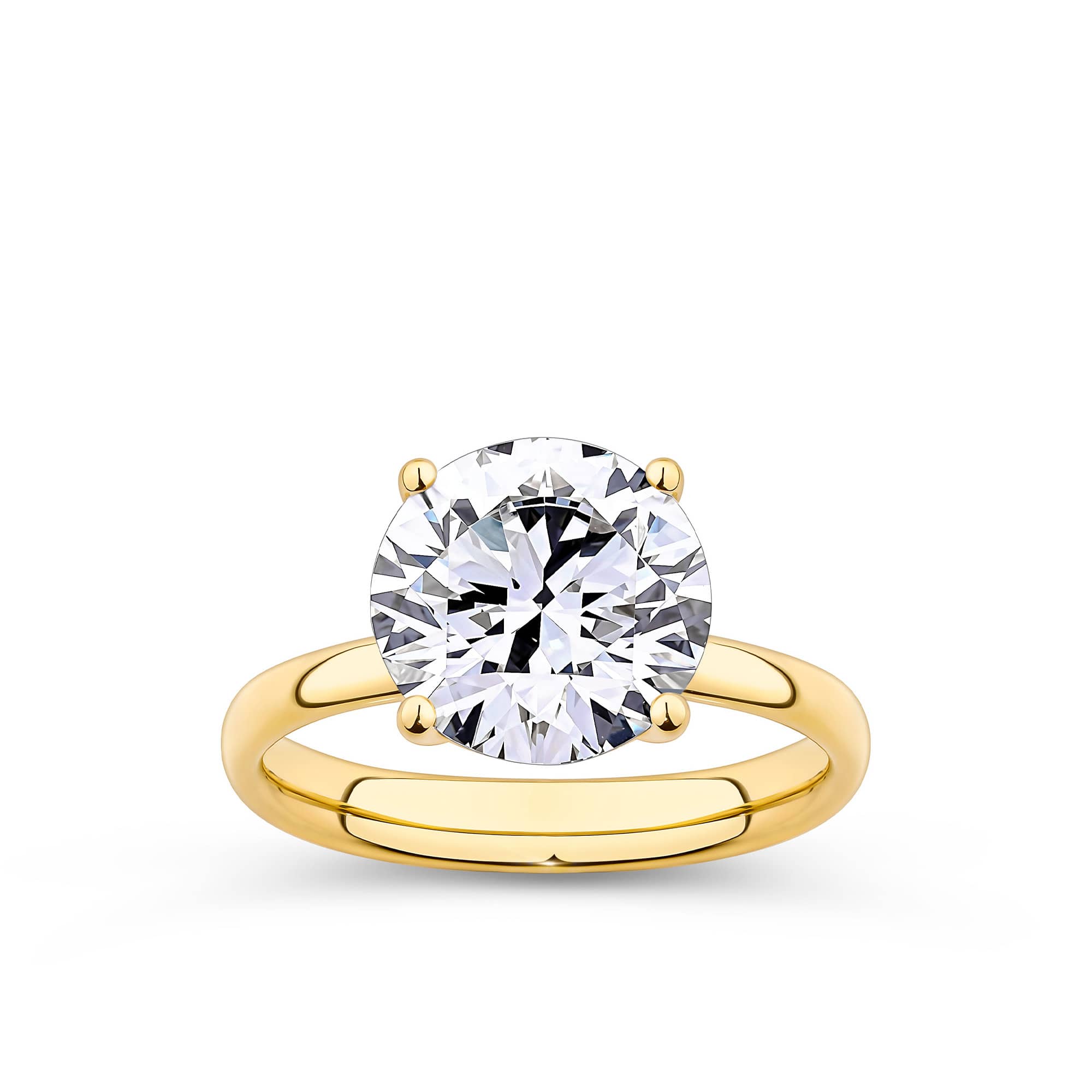 Everlasting 4.00ct TW Round Brilliant Cut Lab-Grown Diamond Engagement Ring in 18ct Yellow Gold