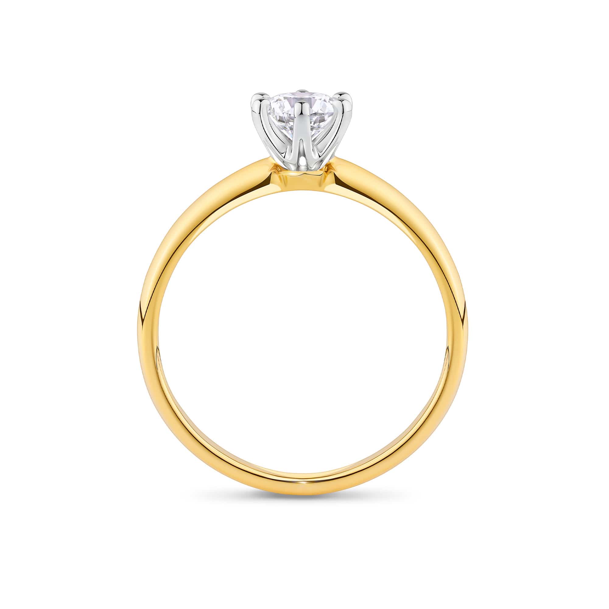 0.50ct TW Round Brilliant Cut Solitaire Ring in 18ct Yellow and White Gold