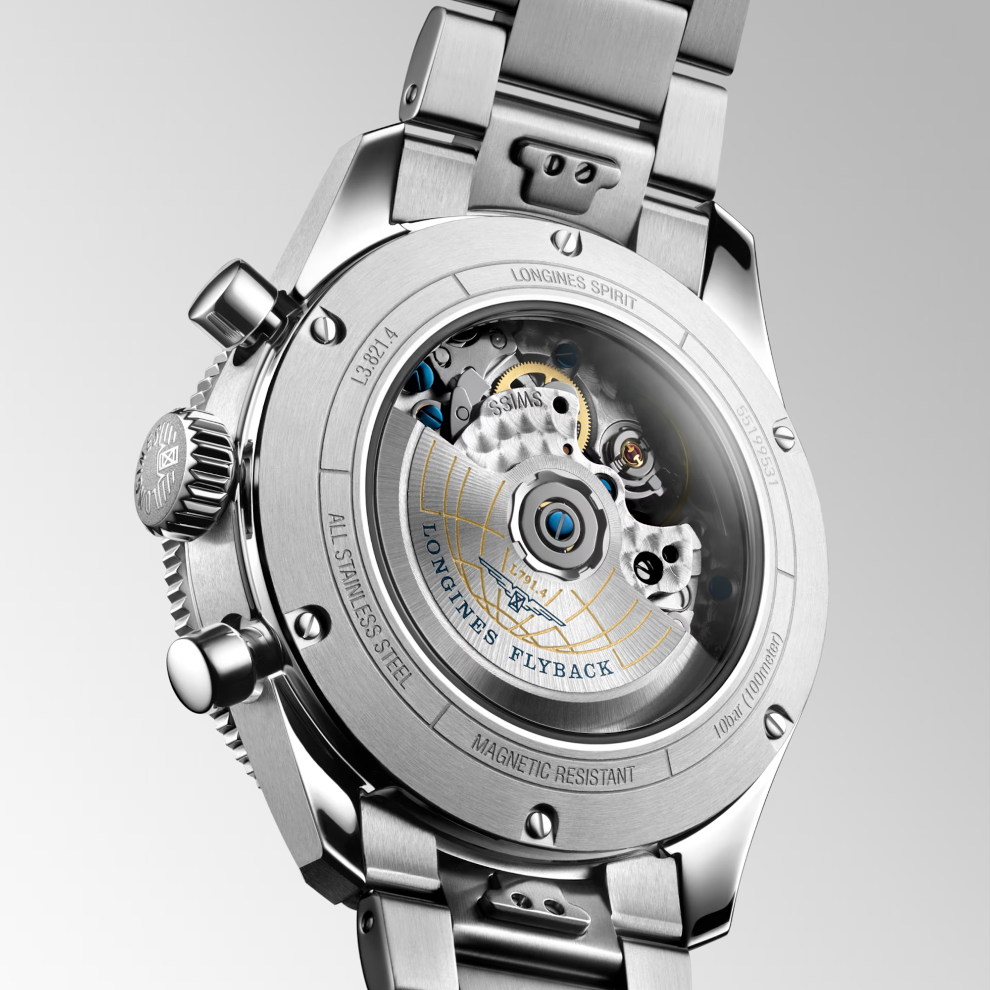 Longines Spirit Flyback Automatic Chronograph Men's 42mm Watch L3.821.4.93.6