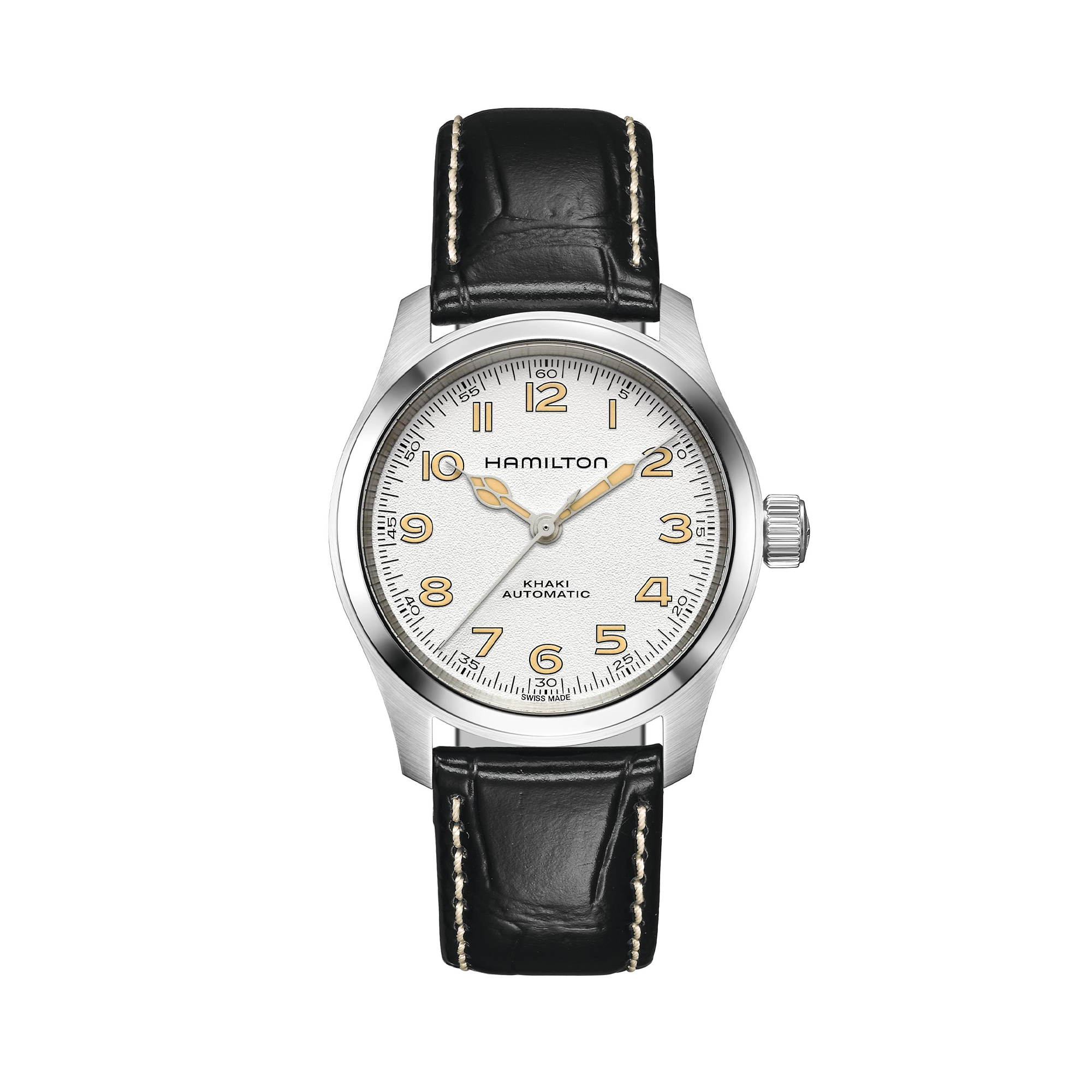 Band Hamilton Khaki Field 40 Black Leather Strap Hamilton Khaki