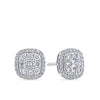 Everlasting 1.00ct TW Princess Lab-Grown Diamond Double Halo Earrings in 9ct White Gold