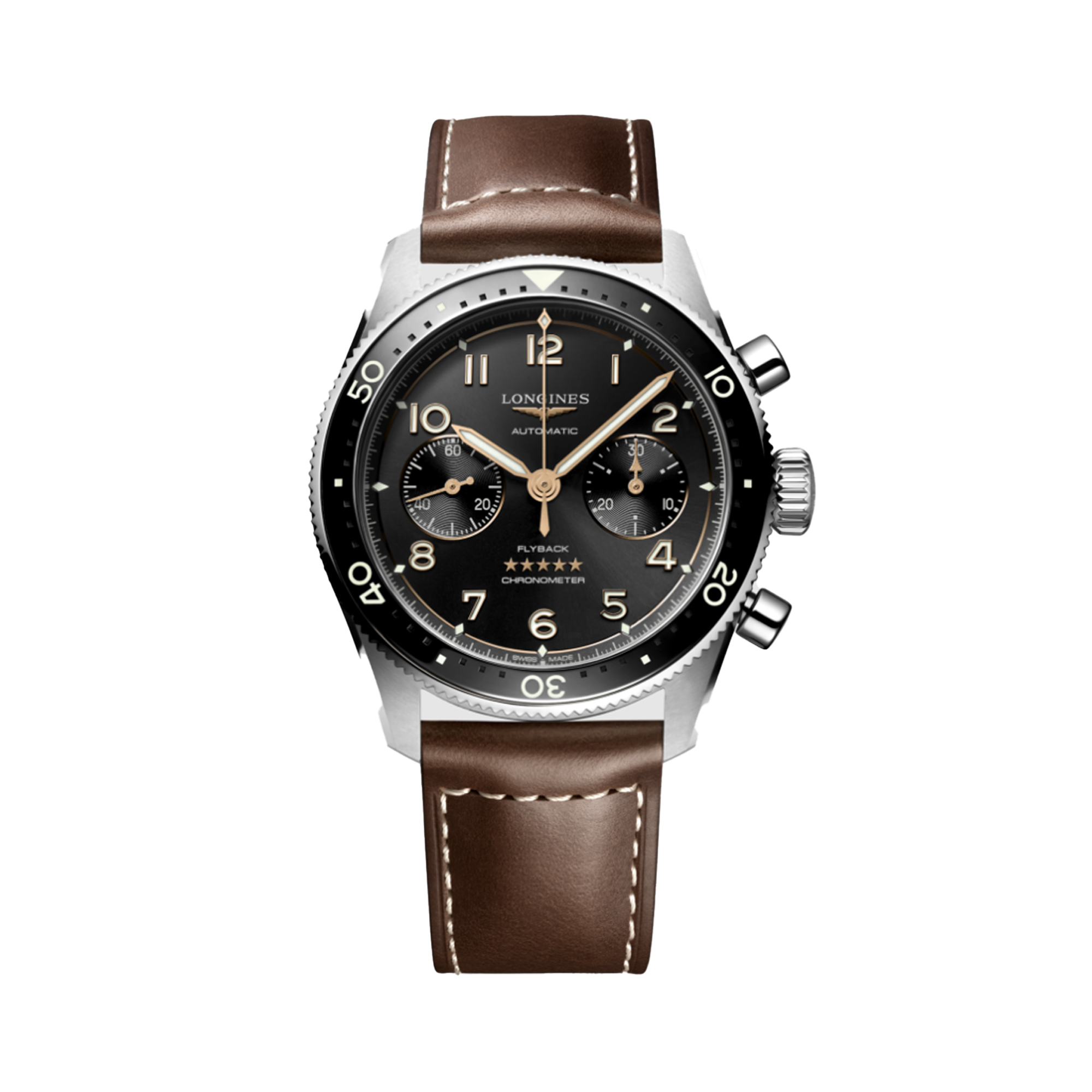 Longines Spirit Men's 42mm Automatic Chronograph Watch L3.821.4.53.2