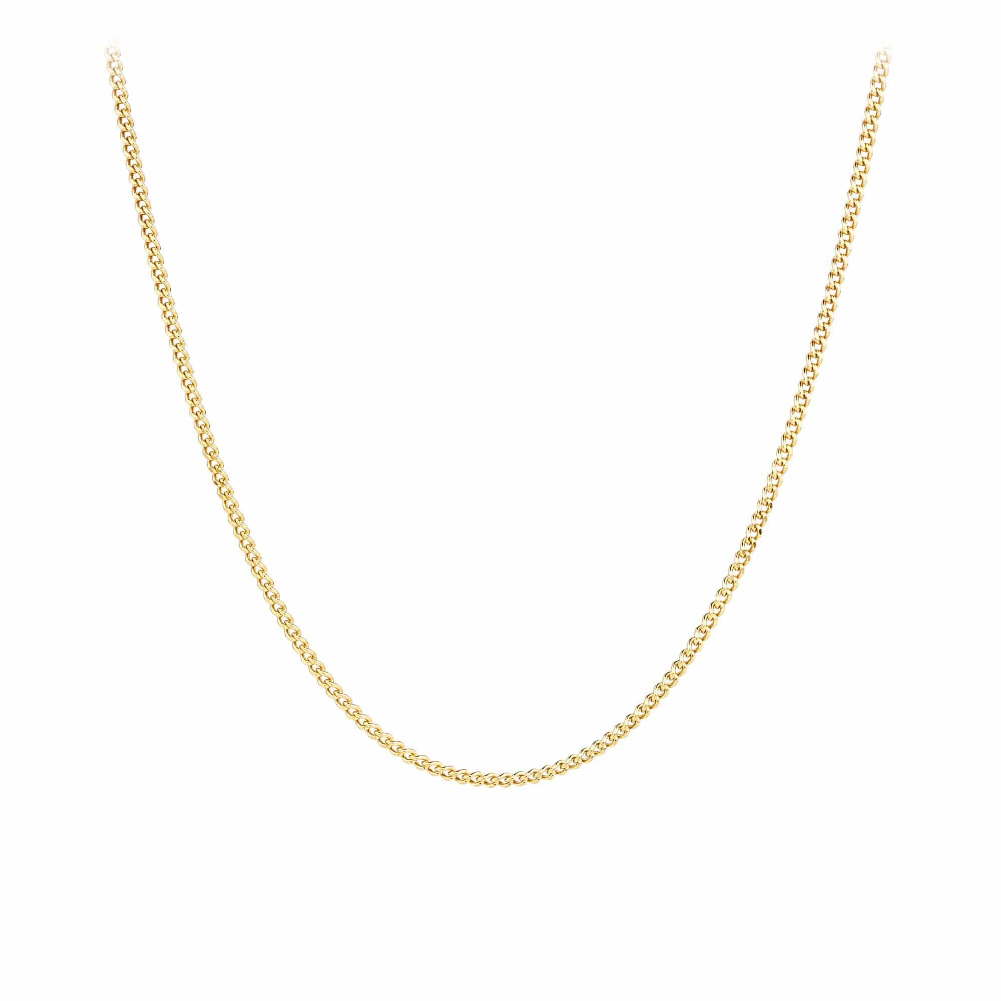50cm Diamond Cut Curb Link Chain in 9ct Yellow Gold