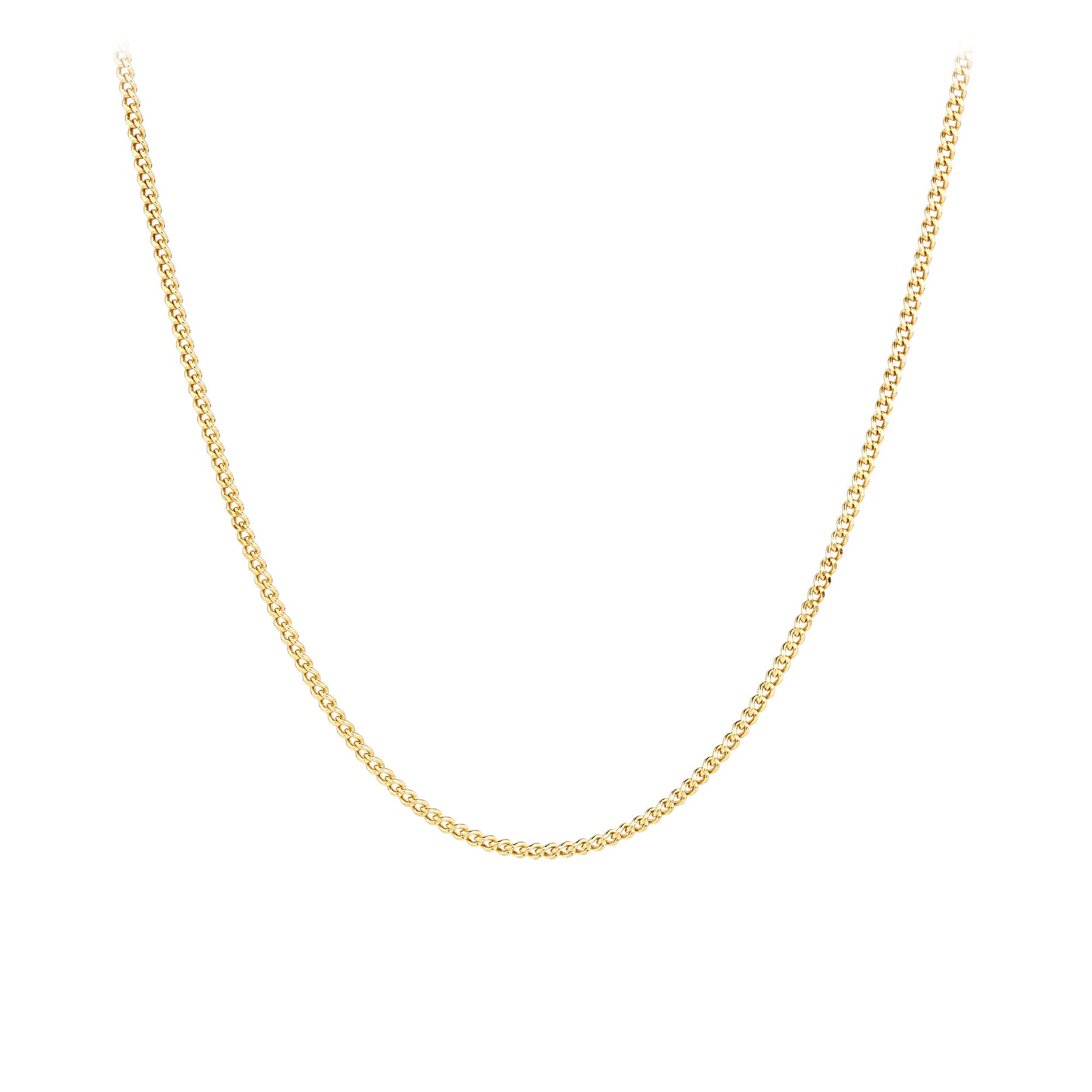 Diamond Cut Curb Link Chain in 9ct Yellow Gold