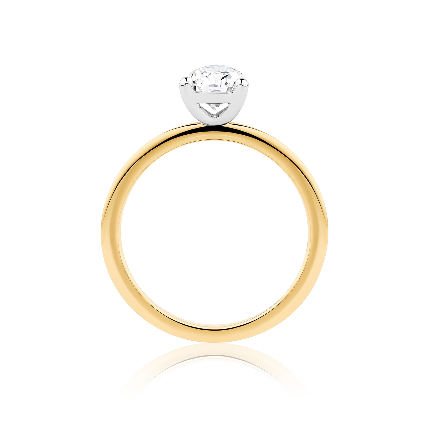 Everlasting 1.25ct TW Pear Lab-Grown Diamond Solitaire Engagement Ring in 18ct Yellow and White Gold