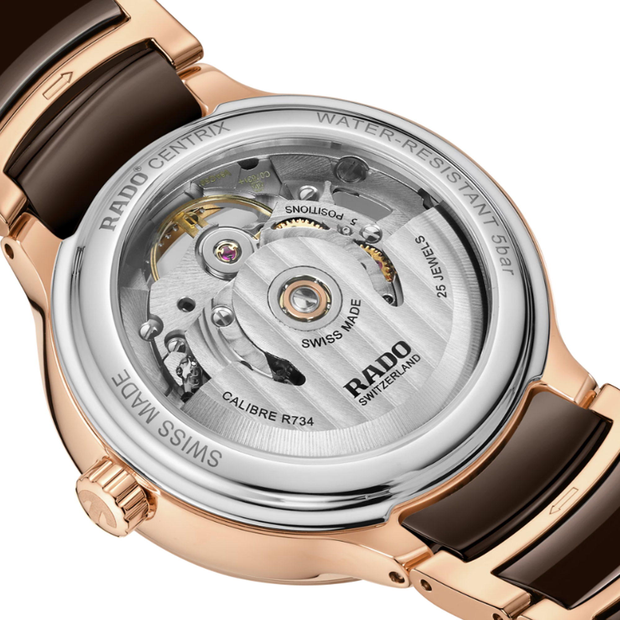 Rado Centrix Women's 35mm Ceramic & Rose PVD Automatic Watch R30 029 902