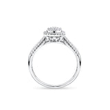 Everlasting 0.50ct TW Round Brilliant Lab-Grown Diamond Double Halo Engagement Ring in 9ct White Gold