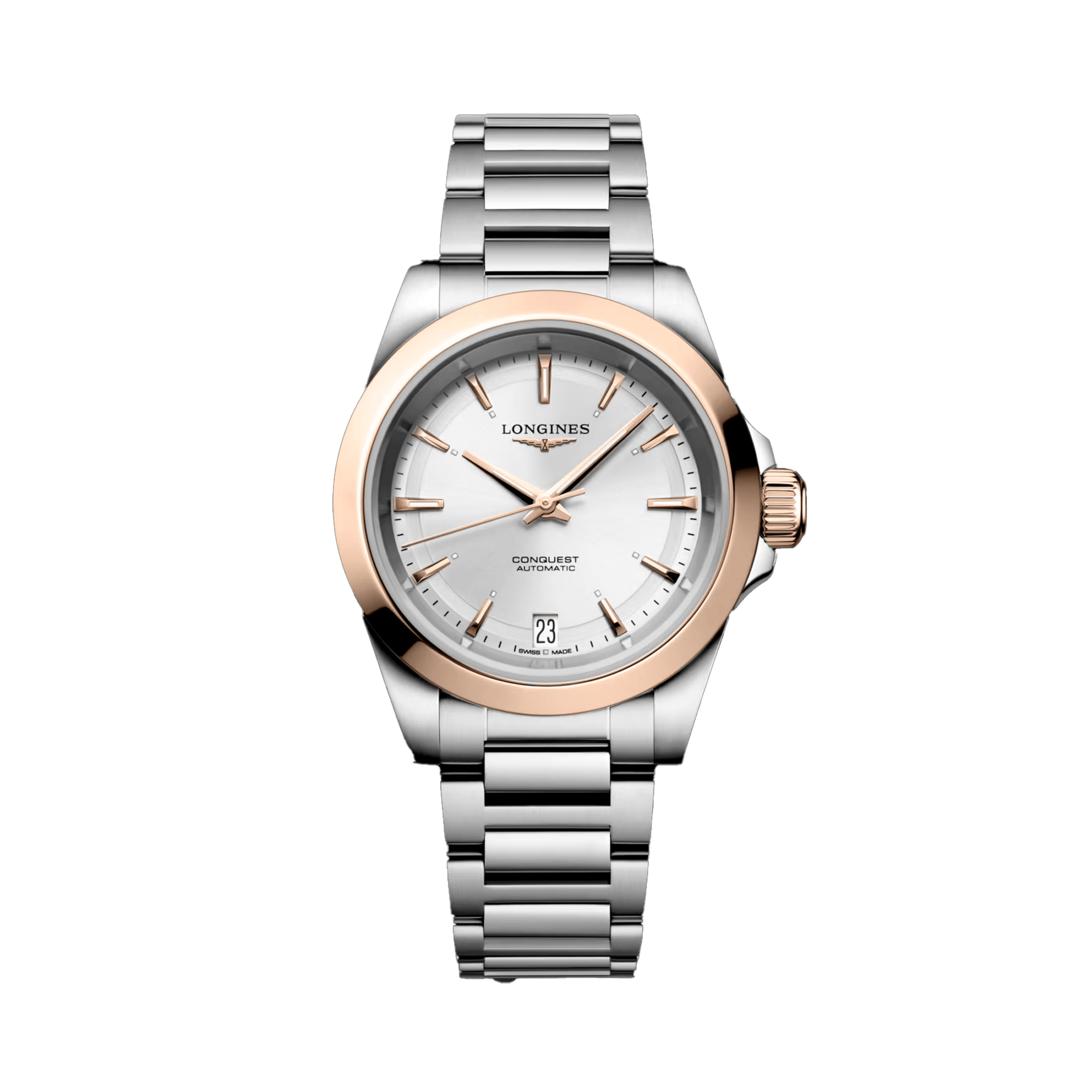 Longines Conquest Women's 34mm Stainless Steel and 18ct Rose Gold Automatic Watch L3.430.5.72.6