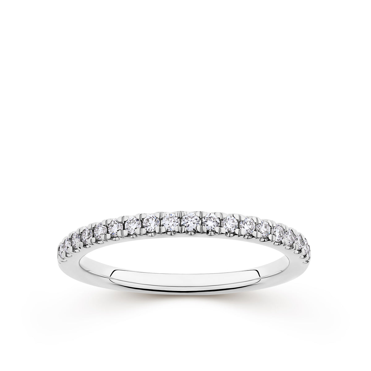 Everlasting 0.25ct TW Lab-Grown Diamond Pave Set Wedding Band in 18ct White Gold