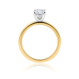 Everlasting 1.50ct TW Long Cushion Lab-Grown Diamond Solitaire Engagement Ring in 18ct Yellow and White Gold